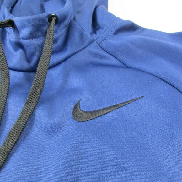 Nike Dri-Fit Hoodie Mens Medium Blue Stretch Swoosh Logo Long Sleeve Drawstring - Picture 4 of 8